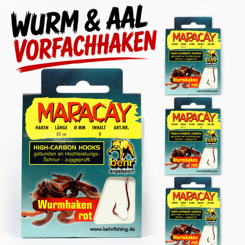 Wurmhaken mit vorfach - 8x,